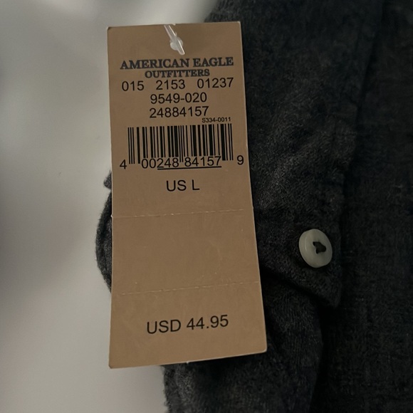 American Eagle Men’s Grey Button Down Shirt - Picture 2 of 2